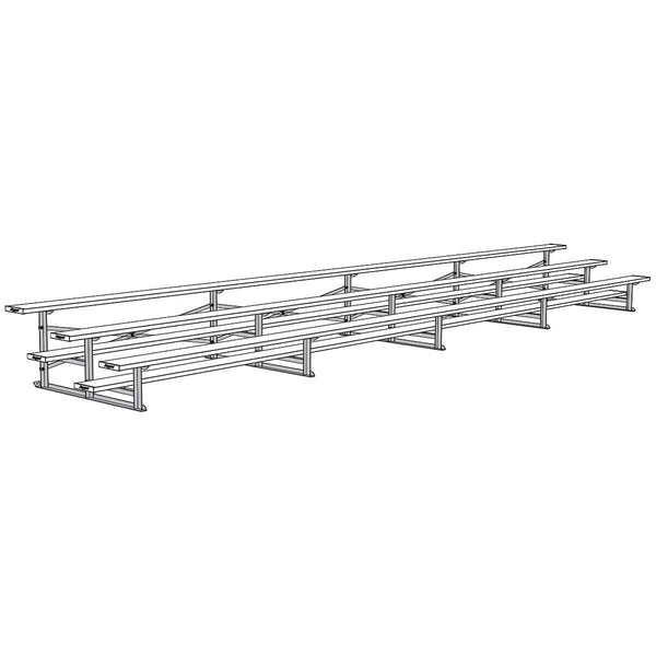 Jaypro Bleacher - 27' 3 Row - Single Foot Plank - All Aluminum - BLCH-327AL