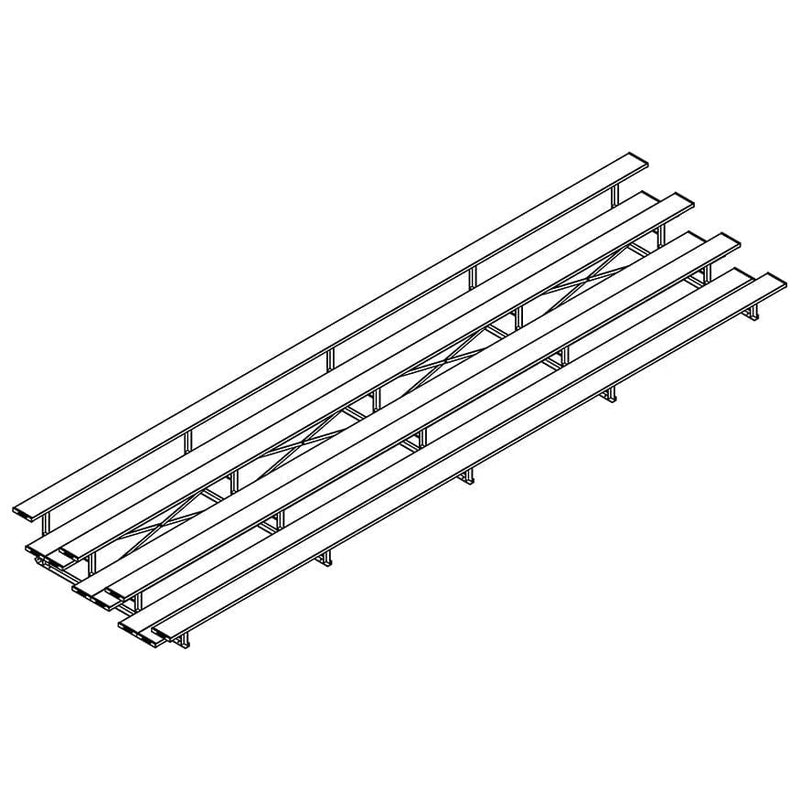 Jaypro Bleacher - 27' 4 Row - Double Foot Plank - All Aluminum - BLDP-427AL