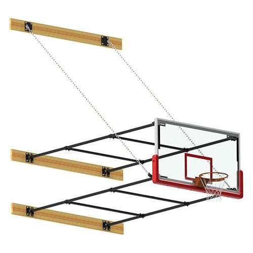 Jaypro Wall-Mounted Basketball Backstop Stationary Glass Backboard - N24GB