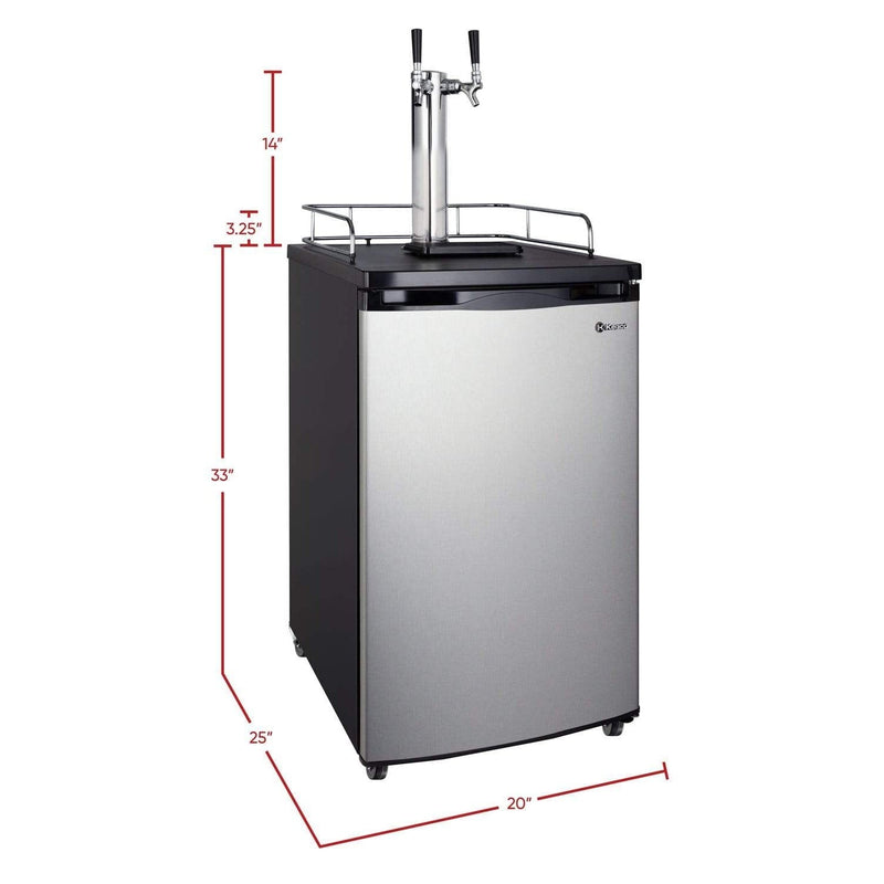 20" Wide Cold Brew Coffee Single Tap Stainless Steel Single Tap Kegerator - ICK19S-1NK