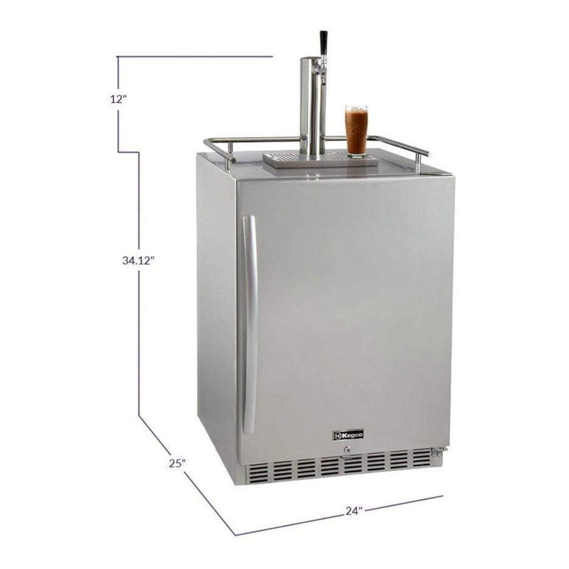 24" Wide Cold Brew Coffee Tap All Stainless Steel Outdoor Built-In Right Hinge Kegerator - ICHK38SSU-1