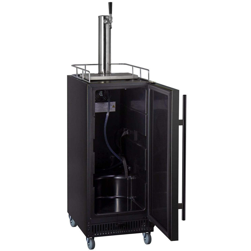 Wide Single Tap Black Commercial Kegerator - SLK15BBRNK