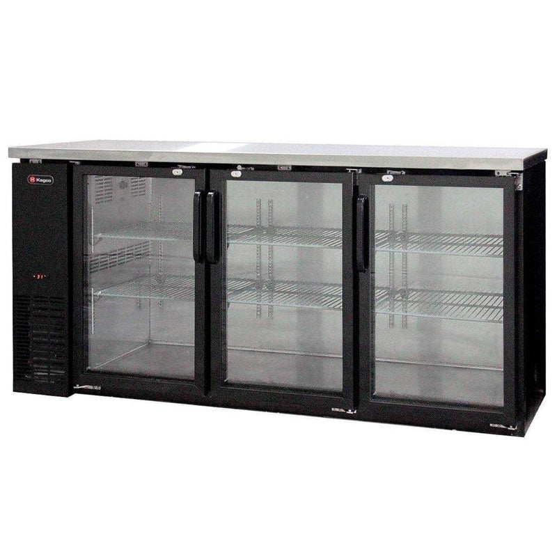 Kegco - Commercial Back Bar Cooler with Three Glass Doors - XCB-2472BG