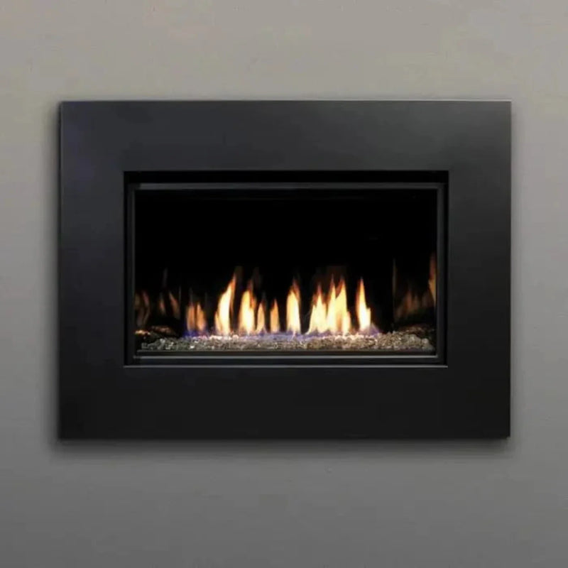 Kingsman Fireplaces 36-Inch Zero Clearance Clean View Linear Direct Vent Gas Fireplace with Fire Glass - ZCVRB3622