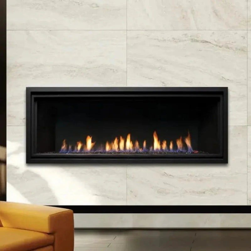 Kingsman Fireplaces 47-Inch Zero Clearance Linear Direct Vent Gas Fireplace with Fire Glass - ZCVRB47