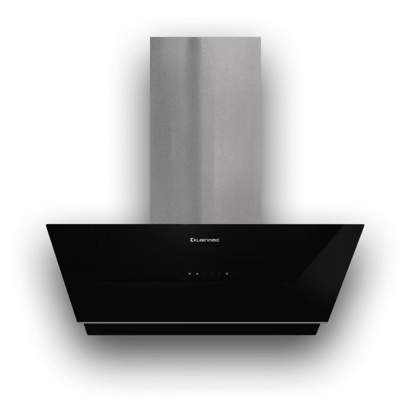 Kleenmaid RHGV90 90cm Vertical Black Glass Wall Mounted Rangehood