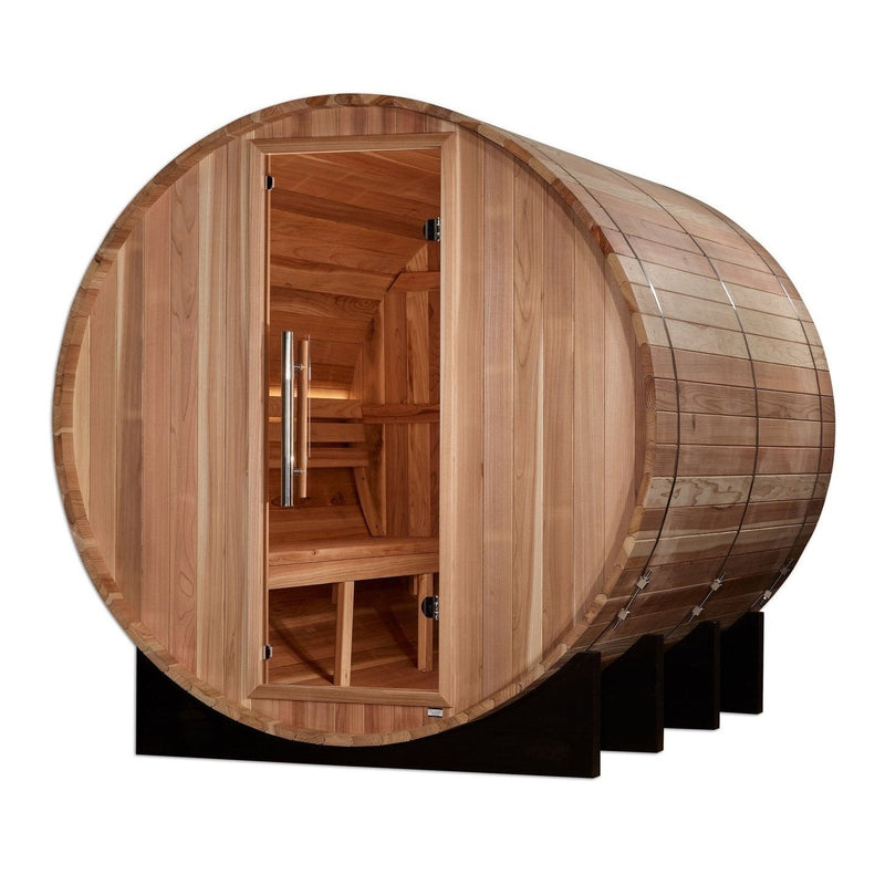 Golden Designs "Klosters" 6 Person Barrel Traditional Sauna - Pacific Cedar - GDI-B006-01