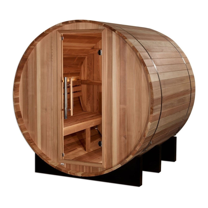 Golden Designs "St. Moritz" 2 Person Barrel Traditional Sauna - Pacific Cedar - GDI-B002-01