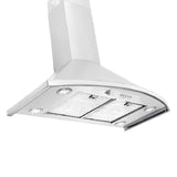 Proline Wall Mounted Range Hood, Ducted, 600 CFM, Stainless Steel Finish, Black Finish Proline Vector - PLFW Vector.30