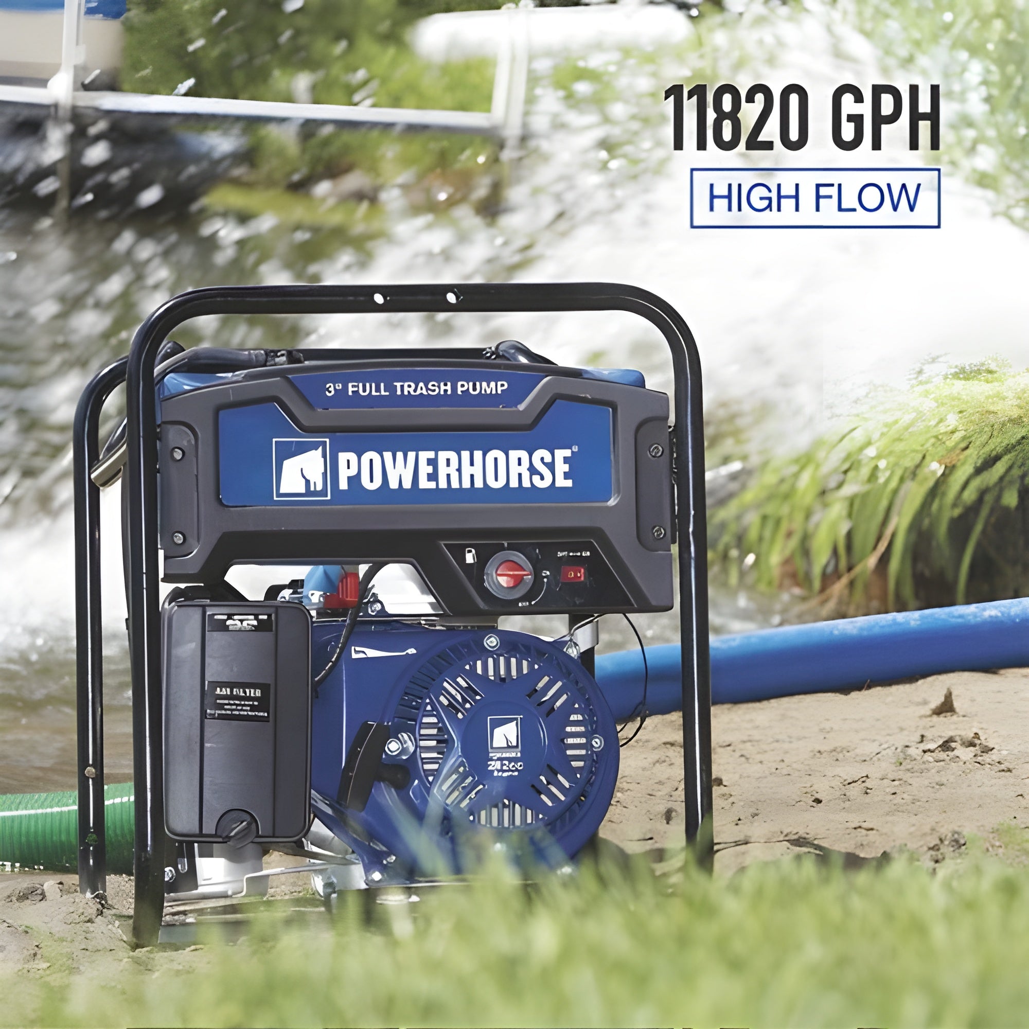 Powerhorse Full Trash 3" Water Pump Extended Run 197 GPM - 750127
