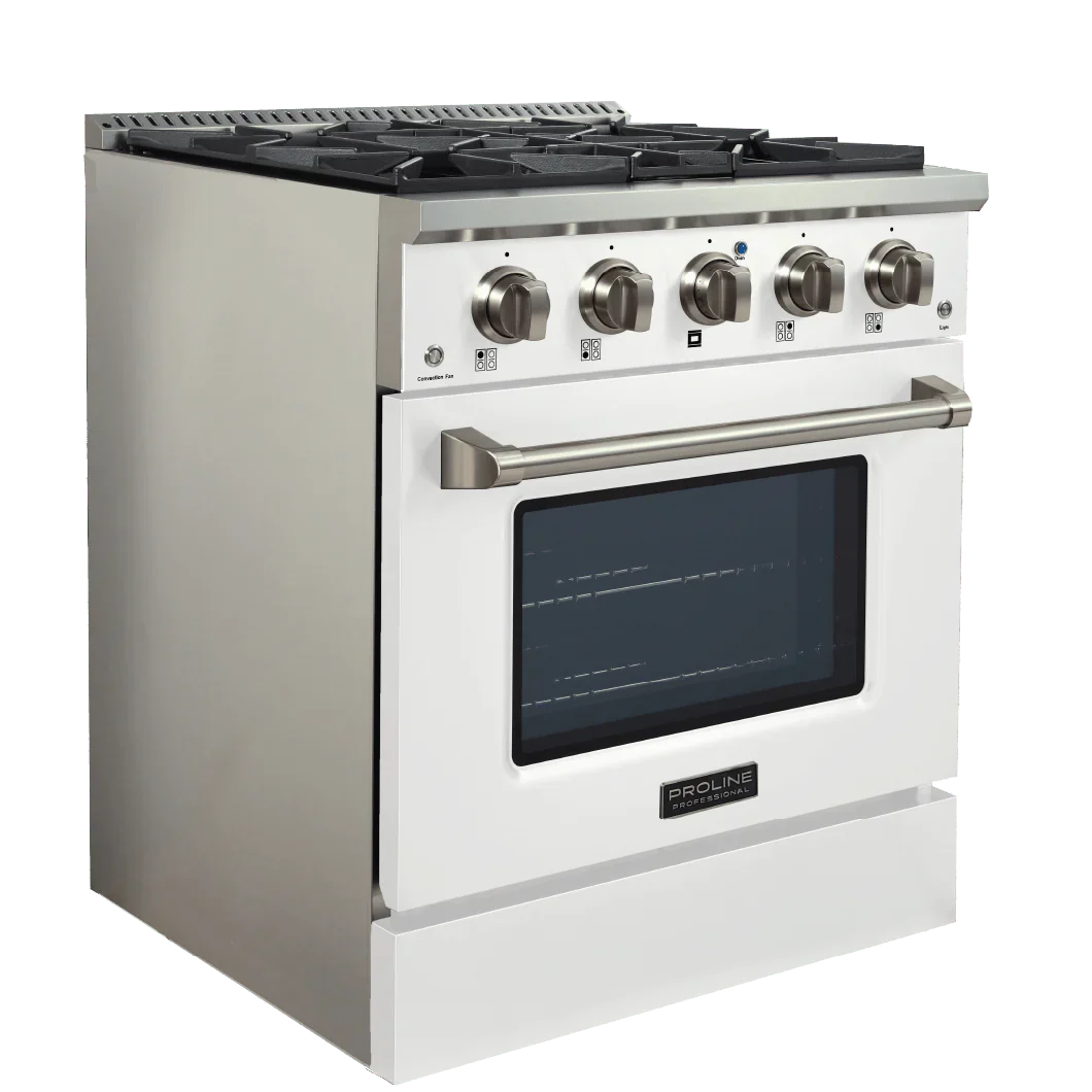 ProLine Dual Fuel Kitchen Range 15,000 BTUs Available in Stainless Steel, Matte Black, Gloss White options - PLSR 30GE