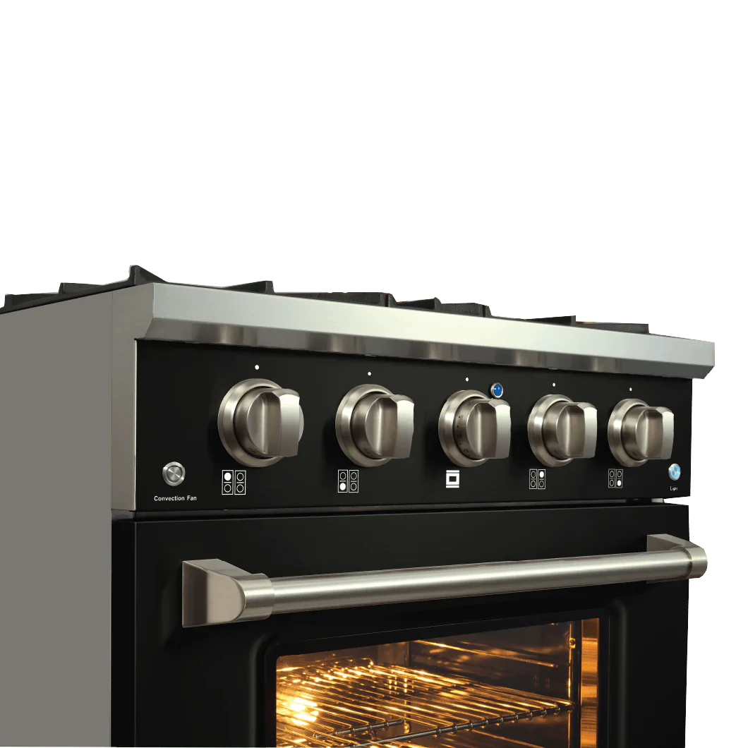 ProLine Dual Fuel Kitchen Range 15,000 BTUs Available in Stainless Steel, Matte Black, Gloss White options - PLSR 30GE