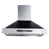 Proline King Air with Stainless Steel, White and Matte Black Finish - Dream Home Series - 550/1200 CFM, Wall-Mounted Range Hood - PLSW KING AIR.30 BLACK