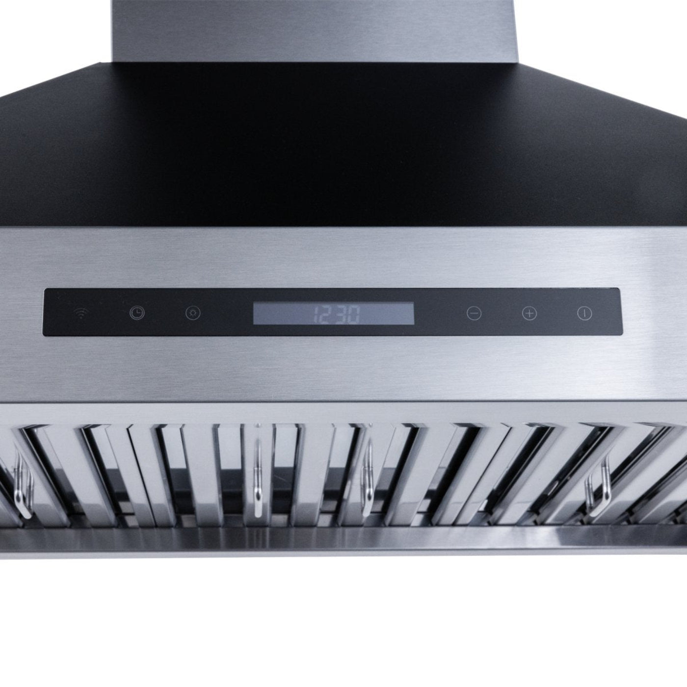 Proline King Air with Stainless Steel, White and Matte Black Finish - Dream Home Series - 550/1200 CFM, Wall-Mounted Range Hood - PLSW KING AIR.30 BLACK