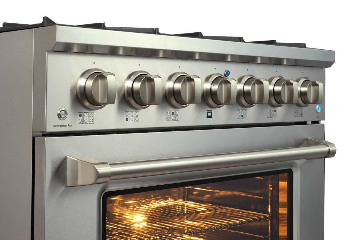 ProLine Dual Fuel Kitchen Range 15,000 BTUs Available in Stainless Steel, Matte Black, Gloss White options - PLSR 30GE