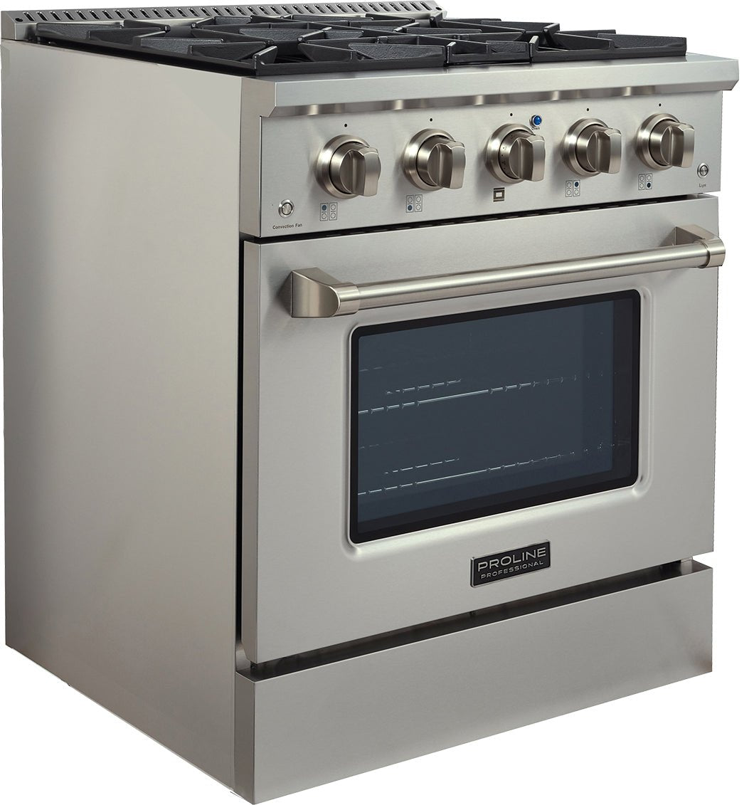 ProLine Dual Fuel Kitchen Range 15,000 BTUs Available in Stainless Steel, Matte Black, Gloss White options - PLSR 30GE