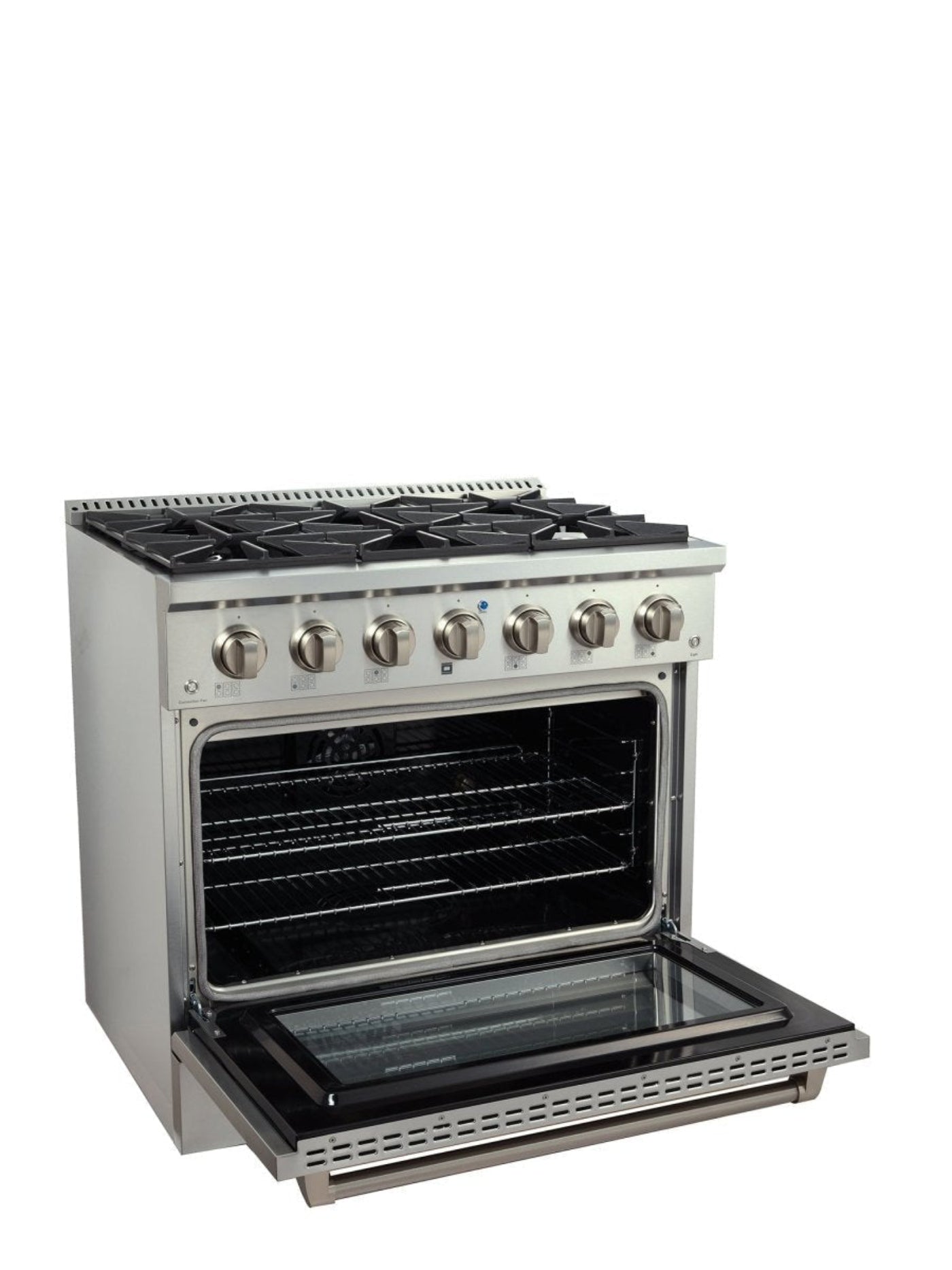 Proline PLSR 30, 36, and 48" Gas Range - 15,000 BTUs Available in Stainless Steel, Matte Black, Gloss White options - PLSR 30GG