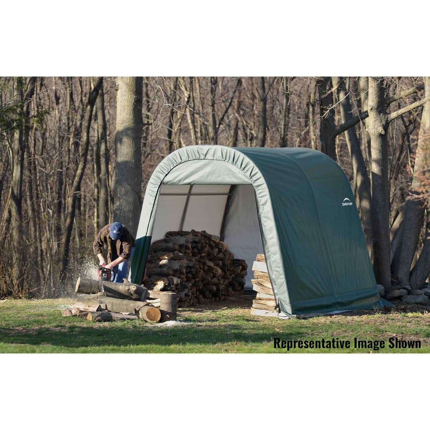 ShelterLogic | ShelterCoat 11 x 16 ft. Wind and Snow Rated Garage Round Green STD - 77829