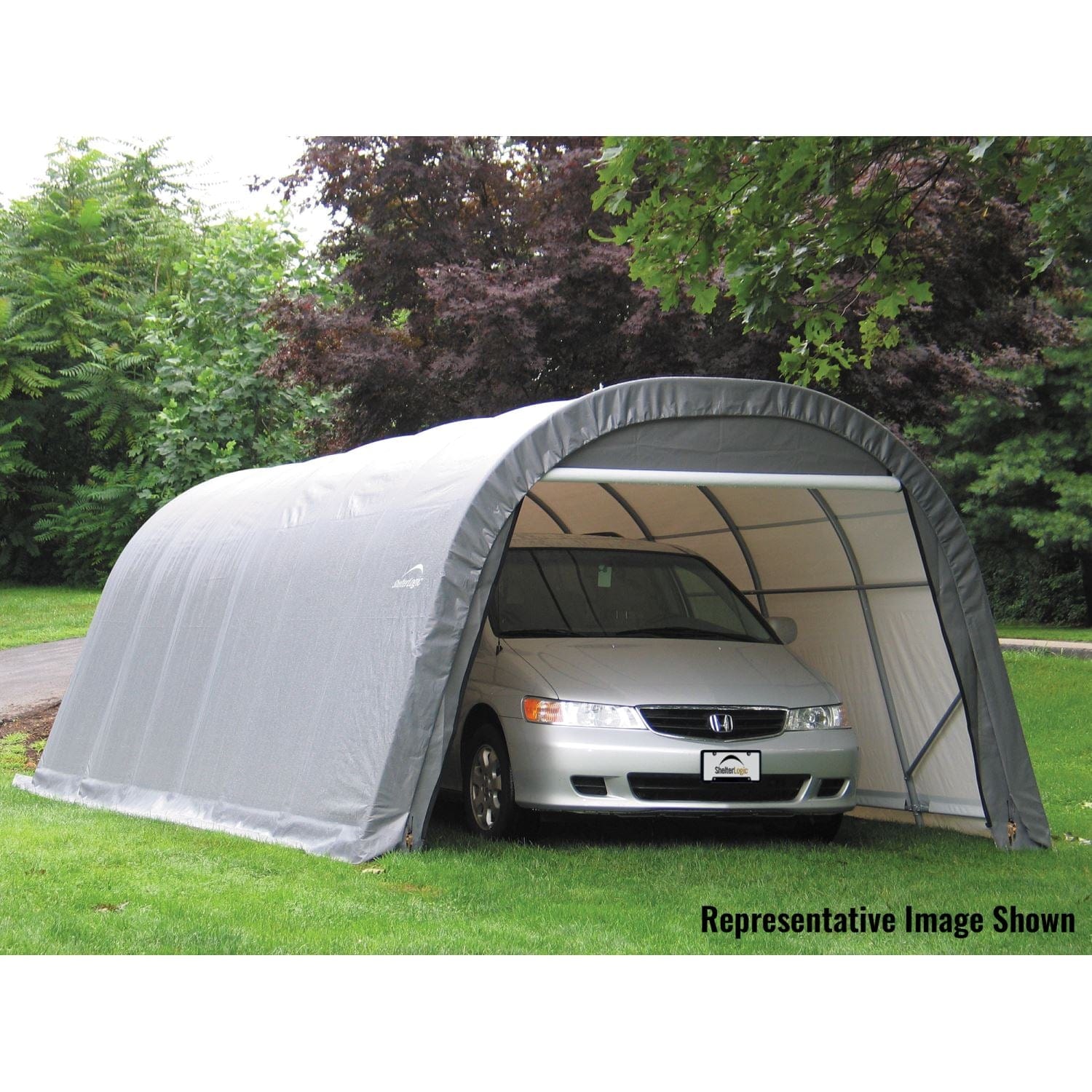 ShelterLogic | ShelterCoat 12 x 24 x 8 ft. Wind and Snow Rated Garage Round Gray STD - 72332