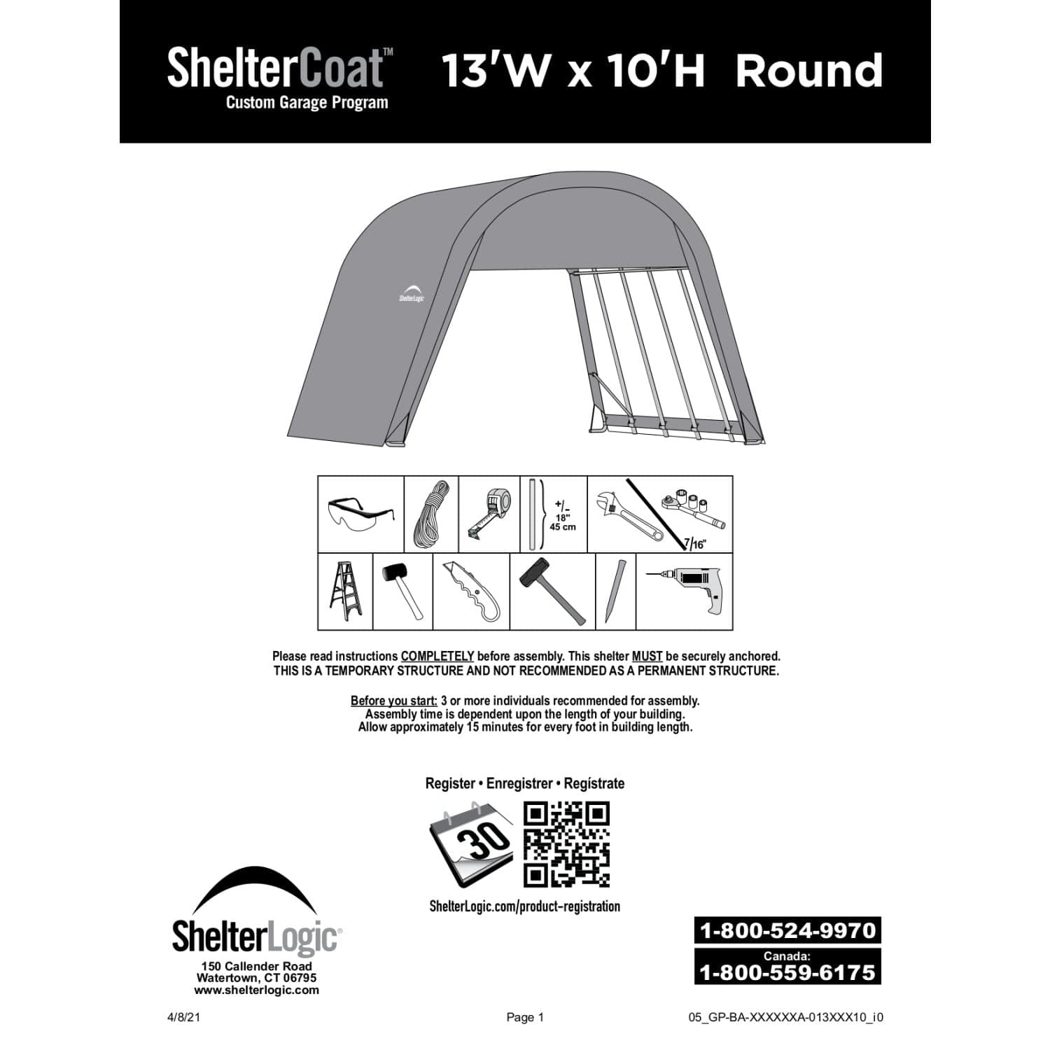 ShelterLogic | ShelterCoat 13 x 24 ft. Wind and Snow Rated Garage Round Gray STD - 74332