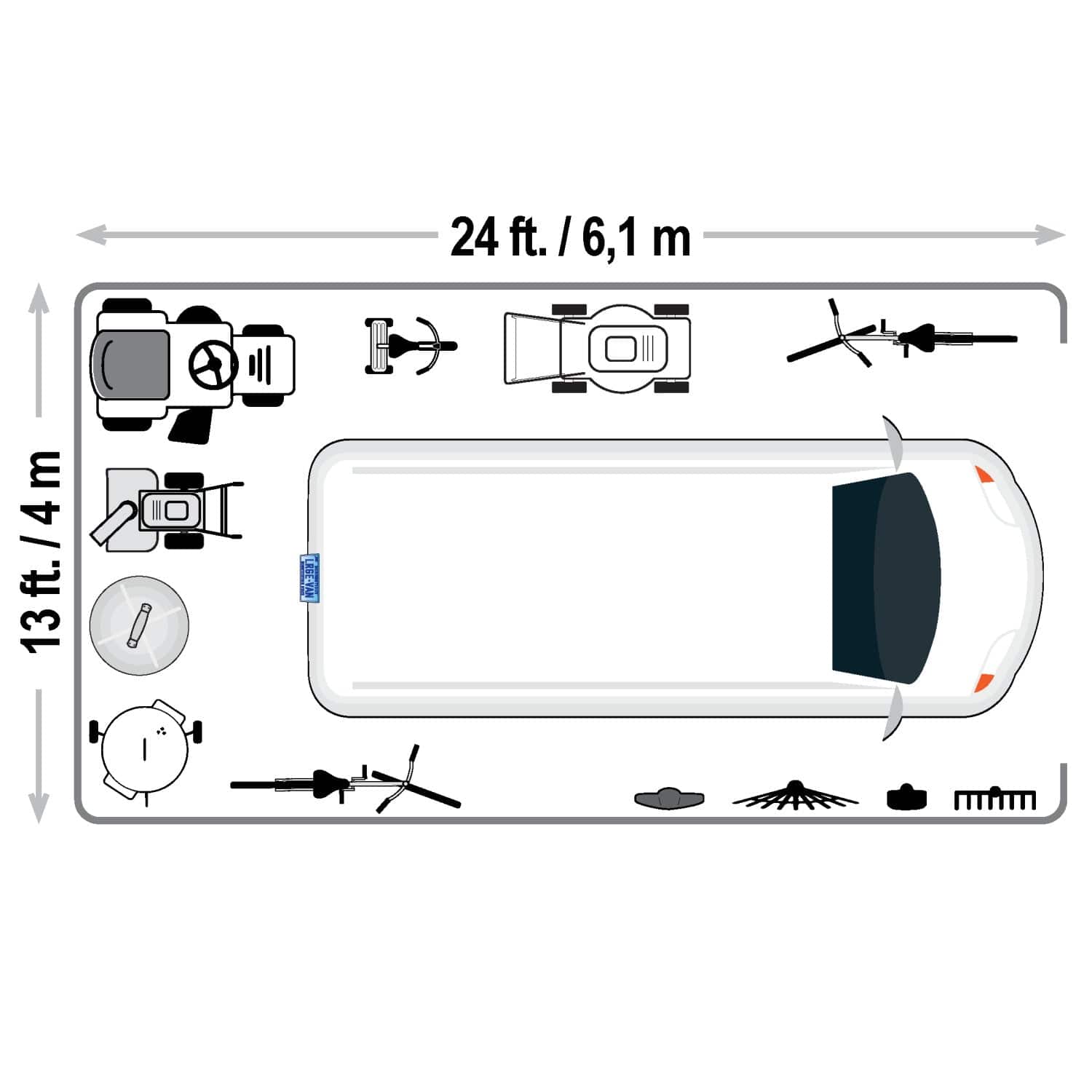 ShelterLogic | ShelterCoat 13 x 24 ft. Wind and Snow Rated Garage Round Gray STD - 74332