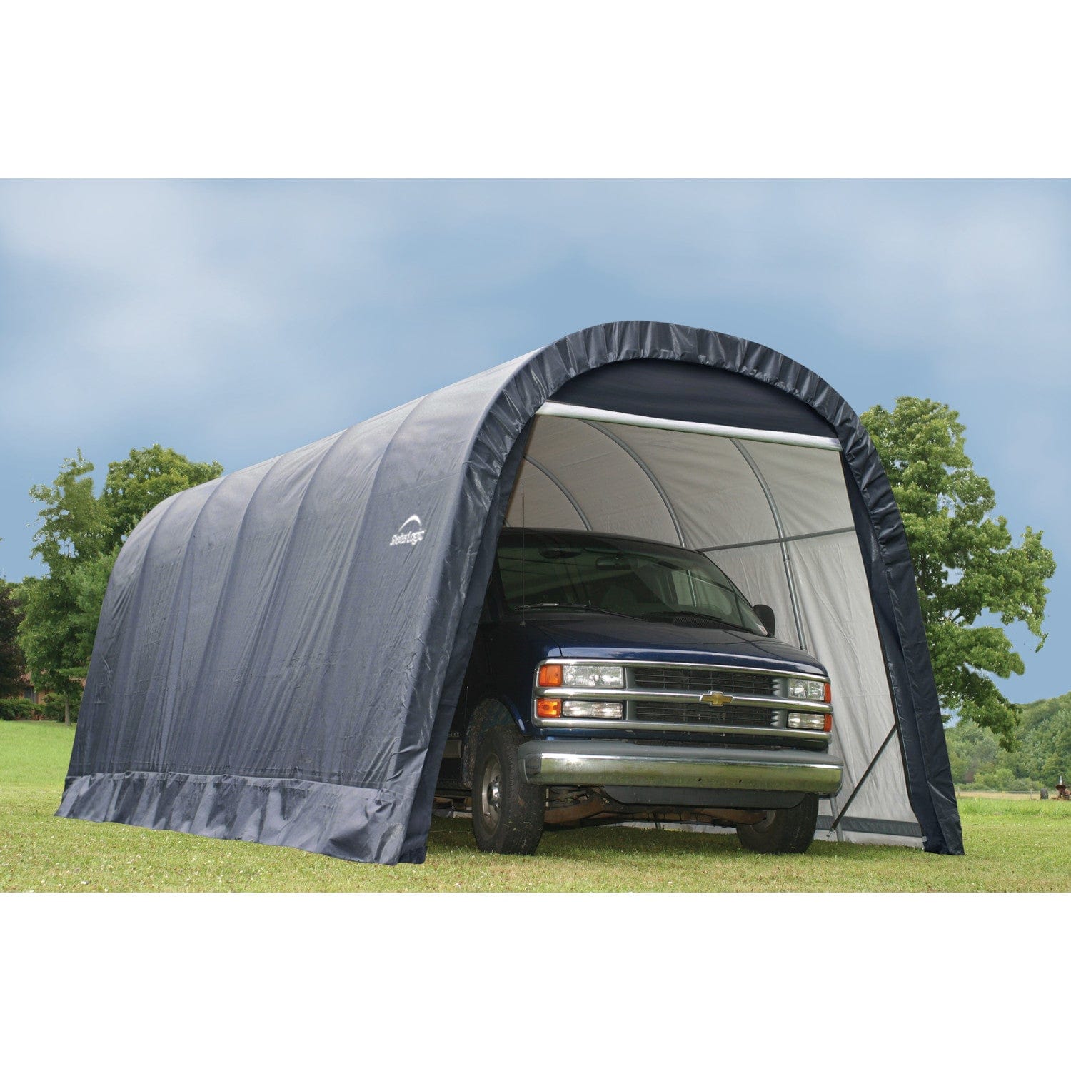 ShelterLogic | ShelterCoat 13 x 24 ft. Wind and Snow Rated Garage Round Gray STD - 74332
