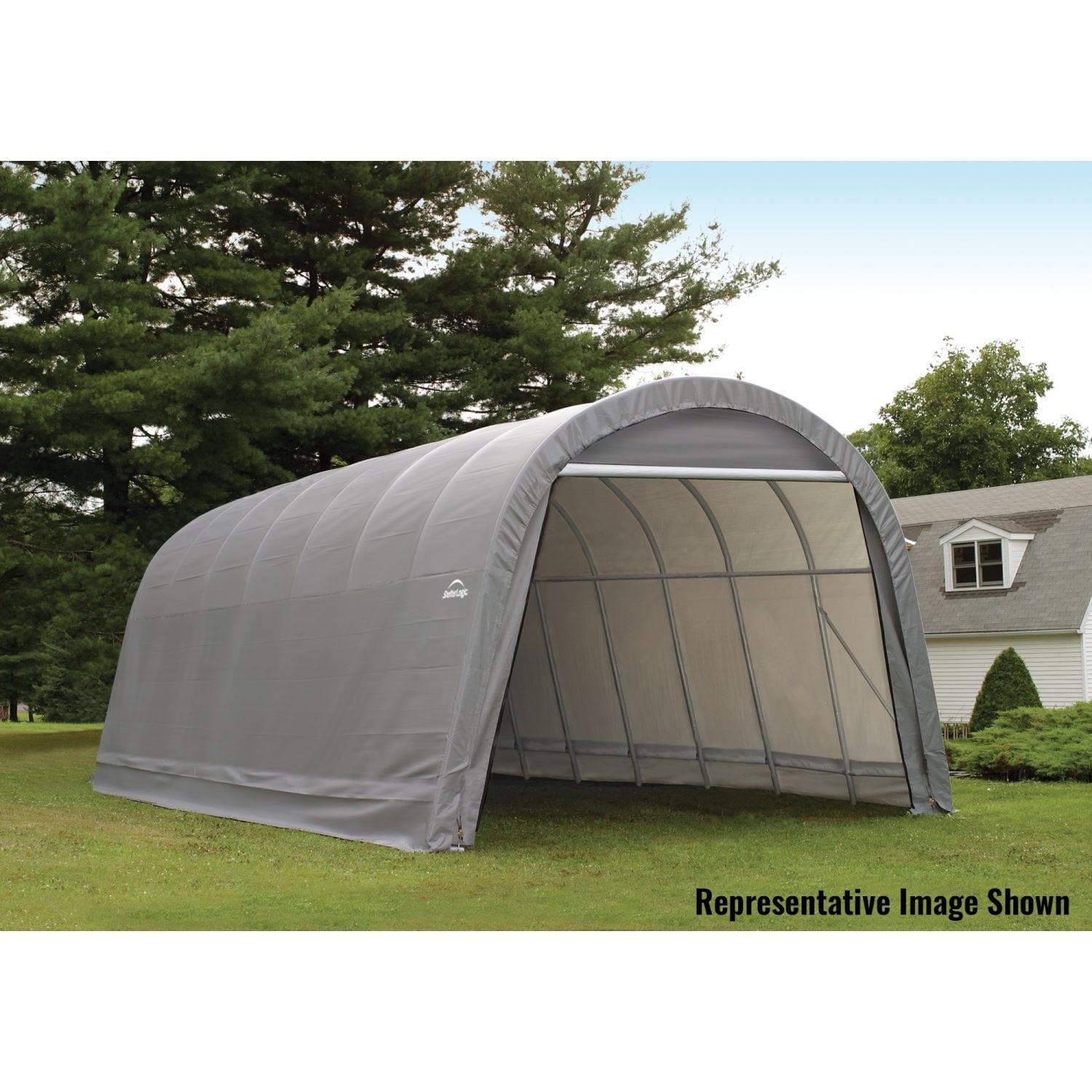 ShelterLogic | ShelterCoat 15 x 24 ft. Wind and Snow Rated Garage Round Gray STD - 95360