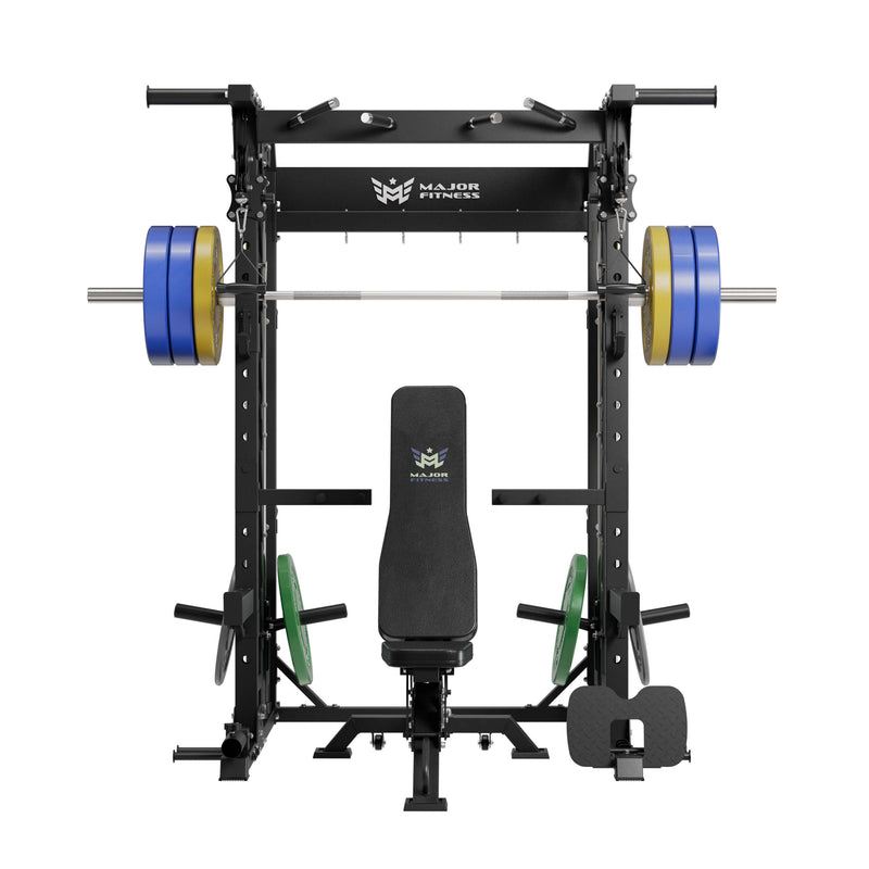 MAJOR FITNESS All-In-One Home Gym Smith Machine Package Spirit B52 - B52BL-PLT01BL-OWPNT230