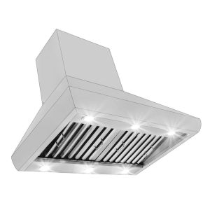 Proline Wall-Mounted Range Hood, 1200 CFM, Stainless Steel - PLJW 109WC