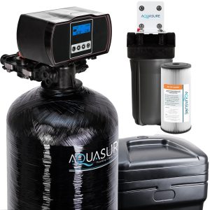 Aquasure Harmony Series | 64,000 Grains Water Softener w/ Fine Mesh Resin and Pleated Sediment Filter - AS-HS64FMP