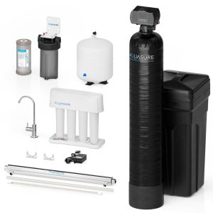 Aquasure Signature Series | 48,000 Grains Water Softener with 12 GPM Quantum UV Purifier and 75 GPD Reverse Osmosis RO System - AS-WSUV48RO