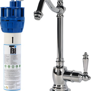 AquaNuTech Filtration System Combo with Traditional Hook Spout Cold Water Faucet New - FL-C2100-CH