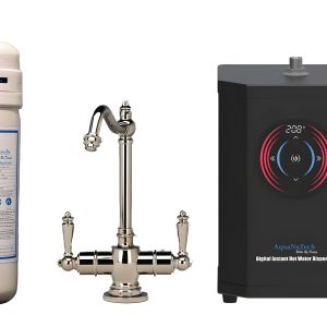 AquaNuTech Digital Instant Hot Water Dispenser with Hot/Cold Hook Spout Faucet & Filtration New - HTF-HC2100-CH