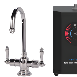 AquaNuTech Digital Instant Hot Water Dispenser with Traditional Hot/Cold Faucet & Filtration New - HTF-HC2200-CH