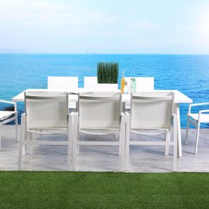 Whiteline Mods - Rio Outdoor Dining Table – Rectangle DT1593 - DT1593-WHT